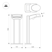 Светильник LGD-EYE-BOLL-H900-6W Warm3000 (GR, 117 deg, 230V) (Arlight, IP54 Металл, 3 года)