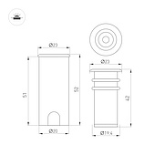 Светильник ART-PELURU-GROUND-R23-1W Warm2700 (SL, 30 deg, 24V) (Arlight, IP67 Металл, 3 года)