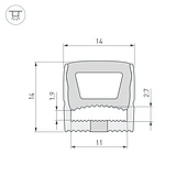 Силиконовый профиль WPH-FLEX-1414-TOP-S11-20m WHITE (Arlight, Силикон)