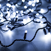 031207 Светодиодная гирлянда ARD-STRING-CLASSIC-10000-BLACK-100LED-MILK-FLASH White (230V, 7W) (Ardecoled, IP65)