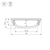 Профиль ARH-BENT-W18-3000 ANOD BLACK (Arlight, Алюминий)