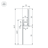 Профиль PLINTUS-FANTOM-BENT-H35-SIDE-2000 BLACK (Arlight, Алюминий)