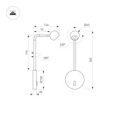 Светильник SP-OTTORI-LONG-WALL-6W Warm3000 (BK, 30 deg, 230V) (Arlight, IP20 Металл, 3 года)