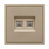 054310 Механизм сдвоенной телефонной розетки SCT-NOBE-MTL2-SFPL-GD (RJ-11, 4C) (Arlight, Золотой песок)
