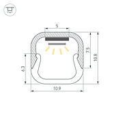 Профиль LINE-D-1111-2000 SQUARE ANOD (Arlight, Алюминий)