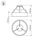 Светильник SP-TOR-RING-HANG-R460-33W Warm3000 (BK, 120 deg) (Arlight, IP20 Металл, 3 года)