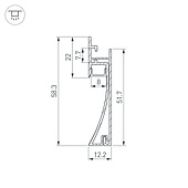 Профиль PLINTUS-H58-F-2000 BLACK (Arlight, Алюминий)