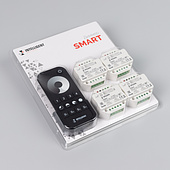 036199 INTELLIGENT ARLIGHT Диммер SMART-SET-TRIAC-601-72-DIM-PD-IN Black (230V, 1x1.5A, x4, ПДУ 10кн, 2.4G) (IARL, IP20 Пластик, 5 лет)