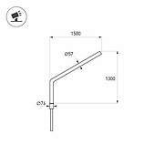 Кронштейн OXOR-SG1-1300x76-L1500 BLACK (Arlight, Сталь)