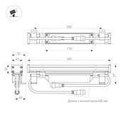 Линейный прожектор AR-LINE-500-9W Warm3000 (GR, 15 deg, 230V) (Arlight, IP65 Металл, 3 года)