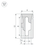 Силиконовый профиль WPH-FLEX-0612-SIDE-S8-5m WHITE (Arlight, Силикон)