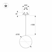 Cветильник SP-EMISFERO-HANG-BUILT-R150-11W Warm3000 (BK, 170 deg, 230V) (Arlight, IP20 Металл, 3 года)