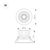 Светильник MS-VORTEX-BUILT-R135-30W Warm3000 (BK-BK, 30 deg, 230V) (Arlight, IP20 Металл, 5 лет)