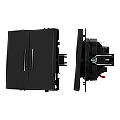 Механизм выключателя двухклавишный непроходной LED SWT-NOBE-MK02-SFPL-L-BK (230V, 10A) (Arlight, -)