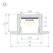 Профиль SL-SLIM-H13M-F25-2000 ANOD (Arlight, Алюминий)