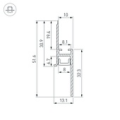 Профиль PLINTUS-FANTOM-BENT-H20-SIDE-2000 WHITE (Arlight, Алюминий)
