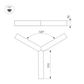 Светильник SP-RAYS-3-HANG-5050-510-34W Day4000 (SL, 120 deg, 230V) IP33 1700lm (Arlight, Металл)