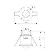 Датчик движения PRIME-PIR-BUILT-R53-200W (230V, 1.7A, MULTI, IP20) (Arlight, IP20 Пластик, 2 года)