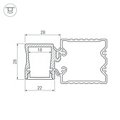 Профиль с экраном ALU-BASE-WH28-2000 ANOD+FROST (Arlight, Металл)