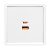 054316(1) ARL NOBE USB Розетка тип A+C софт-тач белый кварц SCT-MUAC-SFPL-FC-WH (65W, QC3) (Arlight, -)