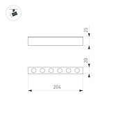 Светильник MAG-DOTS-25-L200-6W Warm3000 (WH, 30 deg, 24V, DALI) (Arlight, IP20 Металл, 5 лет)