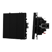 061796 Механизм выключателя трехклавишный непроходной SWT-NOBE-MK03-SFPL-BK (230V, 10A) (Arlight, Черный оникс)