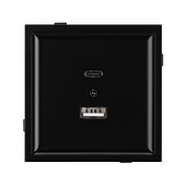 Механизм USB розетки SCT-TENDO-MUAC-PL-BK (5V, 3A, QC3) (Arlight, -)