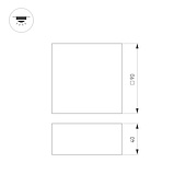 Светильник DL-GRIGLIATO-S90x90-12W Warm3000 (GR, 90 deg, 230) (Arlight, IP40 Металл, 5 лет)