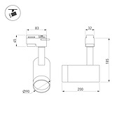 Светильник LGD-GERA-4TR-R90-30W White (BK, 24 deg) (Arlight, IP20 Металл, 3 года)