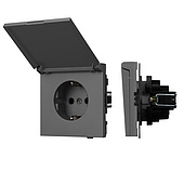 Механизм розетки влагозащищённый SCT-TENDO-MCP-SFPL-GR (230V, 16A) (Arlight, Матовый графитовый)