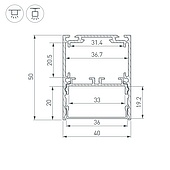 Профиль SL-LINE-4050-3L-2000 ANOD BLACK (Arlight, Алюминий)