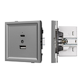 Механизм USB розетки SCT-TENDO-MUAC-PL-GR (5V, 3A, QC3) (Arlight, -)