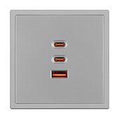 Механизм розетки с быстрой USB зарядкой SCT-NOBE-MUACC-SFPL-FC-IS (65W, QC3) (Arlight, -)