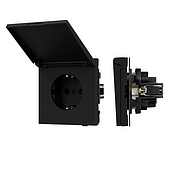 Механизм розетки влагозащищённый SCT-TENDO-MCP-SFPL-BK (230V, 16A) (Arlight, -)