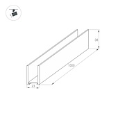 Трек MAG-TRACK-2538-1000 (BK) (Arlight, IP20 Металл, 3 года)