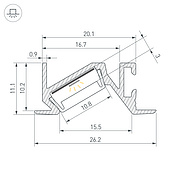063456 Профиль PDS-BEVEL-F-2000 ANOD (Arlight, Алюминий)