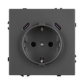 061816(1) ARL NOBE Розетка зк со шторками с USB тип C+С софт-тач серый базальт SCT-MUCC-SFPL-GR (250V, 16A) (Arlight, -)