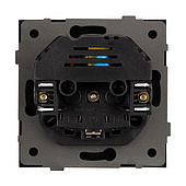 Механизм розетки с USB зарядкой SCT-TENDO-MUAA-SFPL-BK (230V, 16A) (Arlight, -)