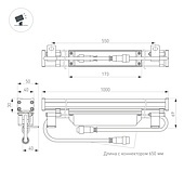 Светодиодный прожектор AR-LINE-1000M-24W-24V RGB (Grey, 30 deg, DMX512) (Arlight, Закрытый)