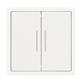 061745(1) Механизм звонкового выключателя двухклавишный LED SWT-NOBE-MKR2-SFPL-L-WH (230V, 10A) (Arlight, Белый кварц)