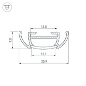 Профиль TS-A-2000 (CT) ANOD (Arlight, Алюминий)
