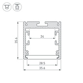 Профиль SL-ARC-3535-LINE-2500 SILVER (Arlight, Алюминий)
