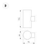 Светильник LGD-RAY-WALL-TWIN-R46-2x3W Warm3000 (GR, 24 deg, 230V) (Arlight, IP65 Металл, 3 года)