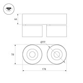 Светильник SP-PLURIO-SURFACE-RS179x78-18W Day4000 (BK-NI, 36 deg, 230V) (Arlight, IP20 Металл, 3 года)