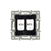 Механизм компьютерной розетки двойной SCT-MPC2-PL-BK (RJ-45, CAT6) (Arlight, -)