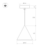 Светильник SP-MAKOTO-R350-14W Warm3000 (BK, 36 deg, 230V, TRIAC) (Arlight, IP20 Металл, 3 года)