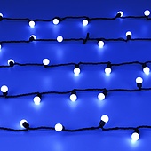 Светодиодная гирлянда ARD-BALL-CLASSIC-D17.5-10000-BLACK-100LED BLUE (230V, 7W) (Ardecoled, IP65)