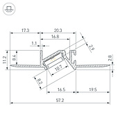 063420 Профиль PDS-BEVEL-F-HIDE-2000 (Arlight, Алюминий)