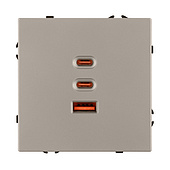 ARL NOBE USB Розетка тип А+С+С софт-тач кашемир SCT-MUACC-SFPL-FC-CA (65W, QC3) (Arlight, -)