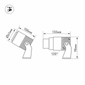 026447(2) Светильник ALT-RAY-ZOOM-R61-12W Warm3000 (DG, 10-60 deg, 230V) (Arlight, IP67 Металл, 3 года)